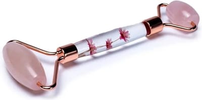 Massage Roller - 14 cm - Roze - Rozenkwarts - massage roller - massage stick - massage roller lichaam - massageroller gezicht