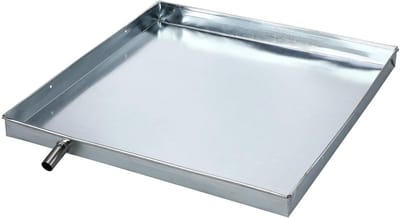 Dailygoods- Condensaatbak Zilver - Gegalvaniseerd Ijzer - Afvoer met Waterslang - Binnen/Buiten Apparaten - 15,7 Inch - Schokbestendig Ontwerp - Afvoersysteem