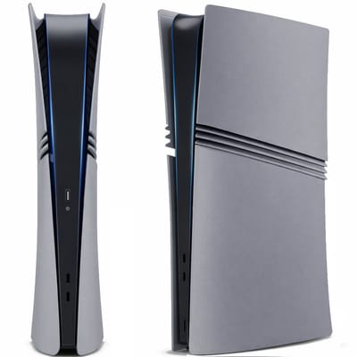 Playstation 5 Pro Faceplates Digital Edition (niet geschikt voor standaard PS5 & PS5 Slim) - Inclusief Mid Skin - Accessoires - Faceplate - Cover - Plate - Skin - Retro - Anniversary Grey