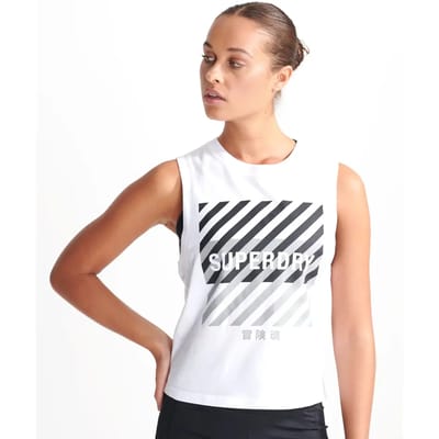 Superdry Core Graphic Mouwloos T-shirt Wit 2XS Vrouw
