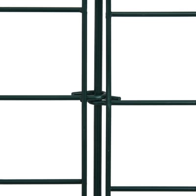 Tuinhek Set - 5 Panelen - 77.5 x 64 cm - Groen - Vijverhek voor Kinderveiligheid - Borderhekwerk - Gepoedercoat Staal - Inclusief 6 Bevestigingspalen
