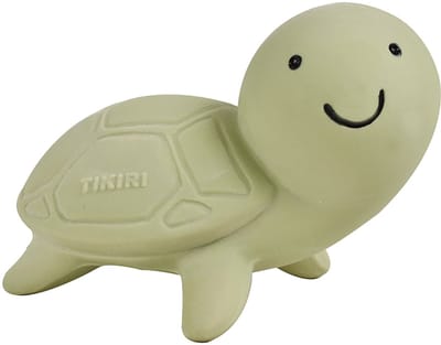 TIKIRI Mijn Eerste Oceaandiertje - Schildpad - Natuurlijk Rubber - Met Belletje - 0 Jaar