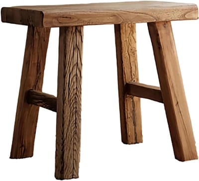 Keukenbank Hout - Bankje Hal - Extra Zitplaatsen - Massief Houten Zitting - 50x26x45cm - Natuurlijk