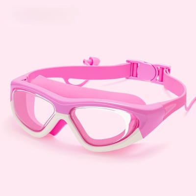 Kinderzwembril met oorkappen, breed gezichtsveld, anti-condens, UV-bescherming, volledig gezichtsmasker, comfortabel en waterdicht, geschikt voor beginners, unisex, geschikt voor jongens en meisjes van 3-12 jaar, Stijl 6