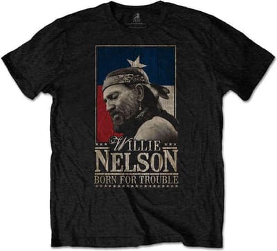 Willie Nelson - Born For Trouble Heren T-shirt - S - Zwart