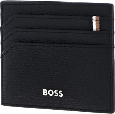 HUGO BOSS Leren Kaarthouder Iconic Card Holder Black Zwart
