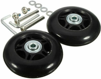 Kofferwielen Vervangingsset - Reiswielen Reparatie - Koffer Repareren - Stil En Soepel - 64MMx18MM - Zwart