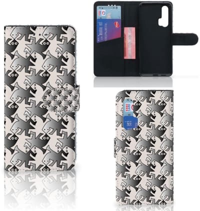 Honor 20 Pro Telefoonhoesje met Pasjes Salamander Grey