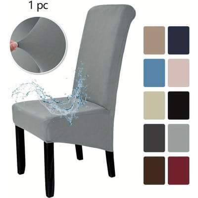 1 stuks Elastische Waterdichte Hoge Rugleuning Stoelhoes Elastische Eetkamer Stoelhoes Geschikt Voor Thuis Hotel Feest Banket Bruiloft XL lichtgrijze kleur