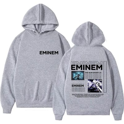 Rapper Eminem The Slim Shady LP Nieuwe Album Merch Hoodie Heren Retro Stijl Hip Hop Sweatshirt Y2K Popmuziek Lange Mouw Hoody 3XL gray