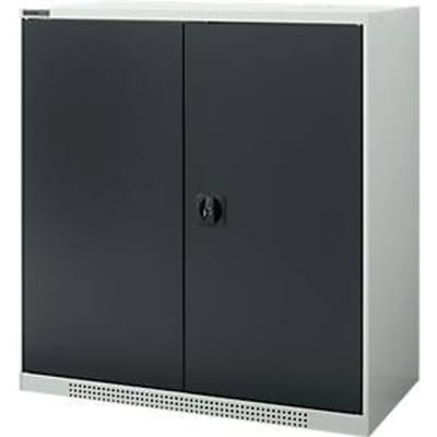 Schäfer Shop Genius draaideurkast FS, staal, met ventilatieopeningen, B 1055 x D 620 x H 1105 mm, 3 OH, lichtgrijs/antracietgrijs, tot 450 kg
