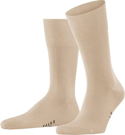 FALKE Tiago eenkleurig fil d'Ecosse katoen sokken heren beige - maat 39-40