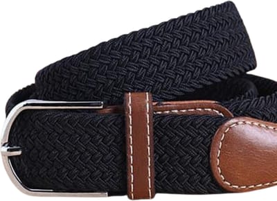 Knaak Elastische Geweven Riem - Zwart - Rekbaar & Traploos Verstelbaar - Unisex - Gevlochten Design