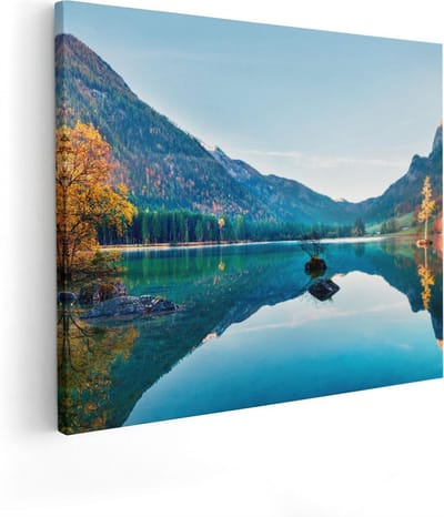 Artaza Canvas Schilderij Herfstlandschap - 50x40 cm - Wanddecoratie Bergen - Muurdecoratie Natuur - Kamer Accessoires Woonkamer