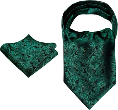 Moderne Paisley Cravat & Pocket Vierkante Set voor Heren met Zijden Patroon