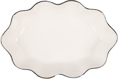 Clayre & Eef Zeepbakje 15x10x3 cm Wit Keramiek