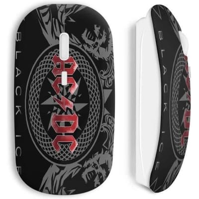 Souris Sans Fil - Acdc - Music Rock - Noir - Clé USB Wifi - Compatible Mac et PC