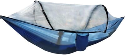 Hangmat met Klamboe - Kampeer Hangmat - Outdoor Ontspanning - Automatisch Openend - 1.3 kg - Blauw