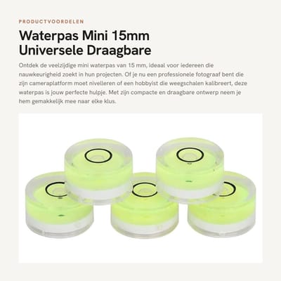 Dailygoods- Waterpas 5 Stuks - Mini Universeel Draagbaar - Ronde Cirkel - Balans Kompas - ABS Kunststof - Compact en Lichtgewicht - Niveau