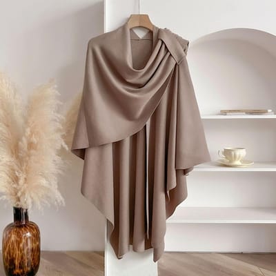 Luxe Sjaal Dames Poncho Winter Warme Sjaal Dubbelzijdig Ontwerper Verdikkende Deken Vrouwen Cape Kasjmier Gevoel Cape brown