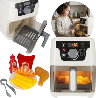 Speelfrituurpan zonder olie, AIR FRYER voor kinderen, met licht, geluidseffecten 3+