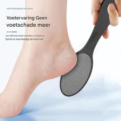 Voetrasp Eeltverwijderaar - Voetvijl Schraper - Voeten Verzorgen - Glas Materiaal - 21 x 6 x 2 cm - Grijs