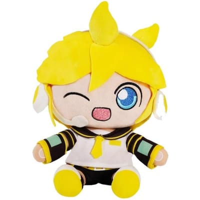 Originele 20cm Anime Hatsune Miku Kwayi Fufu Kagamine Len Kagamine Rin Megurine Luka Kaito Gevuld Kussen Cadeau Pop Pluche Speelgoed yellow