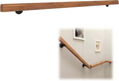 Houten trapleuning - Handgreep trap Wandsteun - Veilig traplopen - Massief grenenhout - 100 cm - Bruin