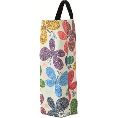 Support de sac en plastique, Support de sac d'épicerie Support de sac poubelle Organisateur Rangement suspendu en tissu Distributeurs Tissu respirant Sac poubelle Butterfly