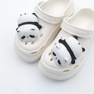 Schoenaccessoires-geschikt voor crocs charms- geschikt voor crocs pins- geschikt voor crocs Accessoires- geschikt voor Crocs Jibbitz-2 dikke panda's