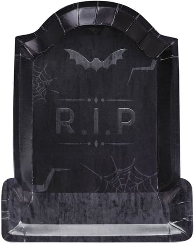 RIETHMULLER - 8 kartonnen grafsteen borden RIP Halloween