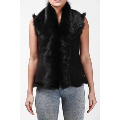 Korte damesbodywarmer van Toscana-schapenvacht-Denver