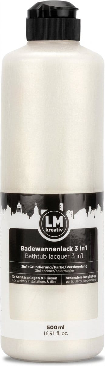 LM-Kreativ 3 in 1 2K tegelverf en badkuip lak - parelmoer - 500 ml - zijdeglans metallic