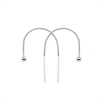 YO&NO - Oorbellen - Zilver - Doortrekoorbellen - Bolletje - 3 mm - 66 mm - Sieraden Vrouw - Gerhodineerd - Zilver 925