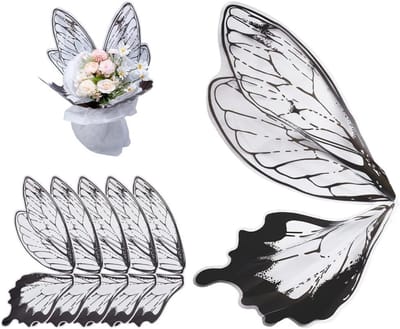 MK Stoer - Boeket Inpakpapier - Waterdichte - Transparant - Verpakkingspapier - Bruiloft - Bloemist - 58x56cm - Geschikt voor Vlinder Bloem Boeket - OPP Boeket Verpakking - Zwarte Vlinder Clear Bloemen Wraps - 50 Stuks.