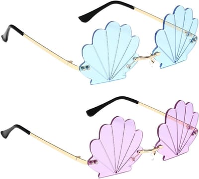 Creatieve brillen in schelpstijl - Set van 2 stuks - Feestelijke designglazen - Grappige kledingaccessoires