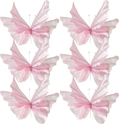 KZQ 3D Vlinderdecoraties Van Zijde 6 Stuks Groot 36 5 En 55 5 Cm Voor Wanddecoratie Bruiloft Babyshower Of Feest