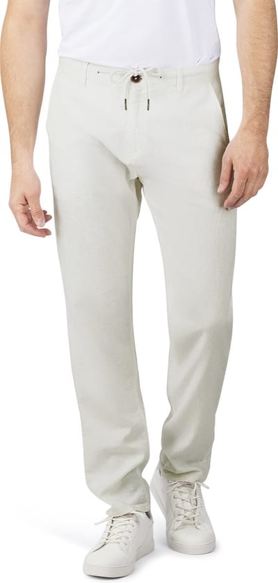riverso Heren Chino Broek RIVMarco regular/straight Wit S Volwassenen Linnen zomerbroek