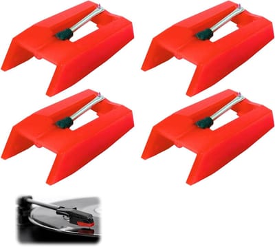 Vervangingsnaalden voor platenspelers - 4 stuks, universele accessoires voor vinyl en fonografen, hoogwaardige geluidskwaliteit