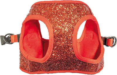 Croci Xmas Redmania hondentuig rood met glitter en dubbele D ring XS 30-39CM