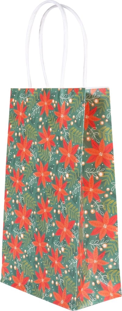 PME 4 Christmas Paper Treat Bags - Poinsettia