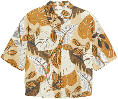 Lichte Katoenen Blouse met Vlinder Mouwen en Volledig Patroon Dames s.Oliver