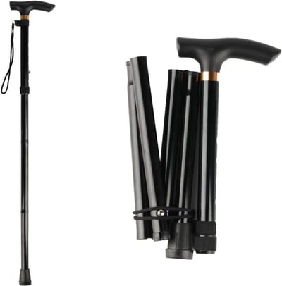 Opvouwbare wandelstokken - Telescopische stokken - Ondersteuning bij lopen - Verstelbaar tot 95 cm - 85-95 cm - Zwart