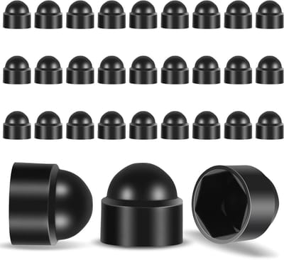 Zeskant Beschermdoppen - Schroefafdekking Kunststof - Meubels Beschermen - Corrosie- en UV-bestendig - M8 (13mm) - Zwart