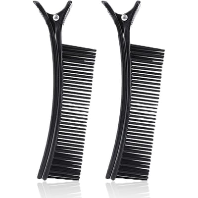 2 stuks Haarstyling Clip Afdeling Haarspeld Kappers Partition Haarklem Fluorescerende Kleur zwart