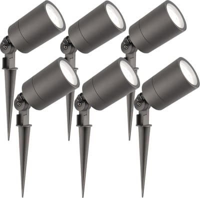 Ledvion - 6X LED Prikspots - Antraciet - IP65 - 5W - 6500K - 2M