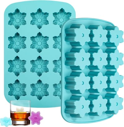 Dailygoods - Kamehame Sneeuwvlokken IJsblokjesvorm Siliconen 2 Stuks Siliconenvorm Kerstmis Pralinevorm Kerstmis Sneeuwvlokken Vorm voor IJsblokjes Chocolade Snoep