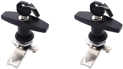 BRENZOOS - Waterdichte T Handvat Slot - Handgreepslot - Zwart - Cam Lock - Veiligheid voor schakelkasten - Geschikt voor gereedschapskisten - 2 stuks
