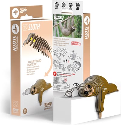 EUGY 3D Puzzel - Luiaard - Wilde Dieren - Duurzaam - Verzamel Ze Allemaal - 6 Jaar