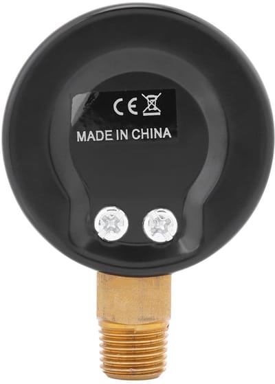 Dailygoods- Manometer met dubbele schaal - Waterdrukmeter - Drukmeter voor lucht/olie - Mini formaat - Draagbaar - Metaal, 0-15psi/0-1bar